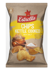Bulvių traškučiai ESTRELLA KETTLE su jūros druska, 120g