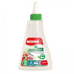 Universalūs stiprios fiksacijos ekologiški klijai KORES 125ml ECO, skaidrūs