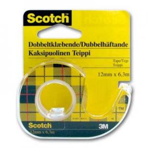 Dvipusė lipni juosta Scotch 665, su dėklu,12mm x 6,3m
