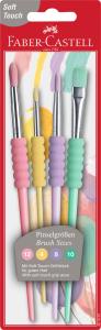 Teptukų rinkinys Faber-Castell soft touch, 4vnt, (nr.4,8,10,12)