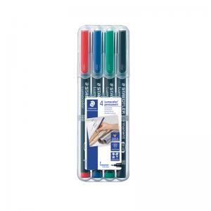 Permanentinis žymeklis  STAEDTLER LUMOCOLOR 318F, 0.6 mm, 4 spalvų rinkinys