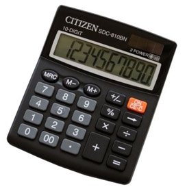 Skaičiuotuvas Citizen SDC-810BN, 10 skaitmenų, 12.4x10.2x2.5cm