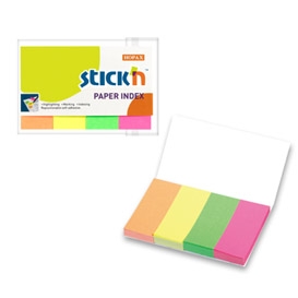Popieriniai žymekliai Stick´N 21205, 50x20mm, 4 neoninės spalvos po 50vnt.
