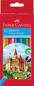 Spalvoti pieštukai Faber-Castell Castle, 12 spalvų