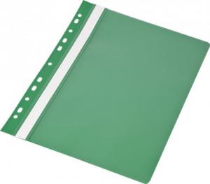 Segtuvėlis skaidriu viršeliu PP A4 žalias su perforacija