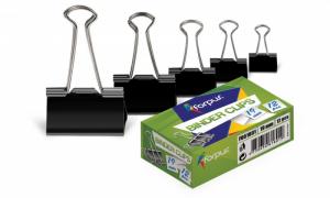 Metaliniai spaustukai Forpus, 41mm, 12vnt. juodos spalvos
