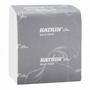 Tualetinis popierius Katrin Plus Bulk Pack, 2 sluoksniai, lapeliais, baltos spalvos, 250 lapelių