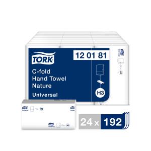 Servetėlės Tork Universal C Fold H3 (120181), 1 sluoksnis, gelsvos spalvos, 192 lapeliai