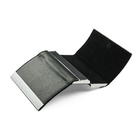 Dėklas vizitinėms kortelėms 63x93x17mm, dvipusis, juodos spalvos