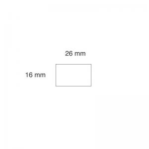 Kainų etiketės 26x16mm, stačiakampės, 1000vnt, baltos spalvos