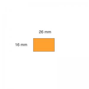 Kainų etiketės 26x16mm, stačiakampės, 1000vnt, oranžinės spalvos