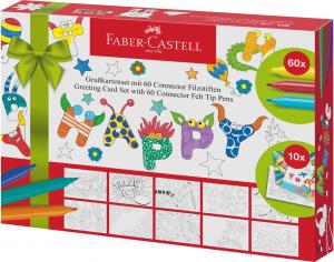 *Flomasterių rinkinys Faber-Castell Greeting Card Set Connector, 60 spalvų