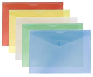 *Aplankas-vokas College, A3, 180 mikronų, horizontalus, su spaustuku, plastikinis, įvairių spalvų
