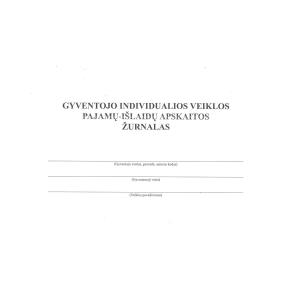 Gyventojo individualios veiklos pajamų-išlaidų apskaitos žurnalas, A4, horizontalus, 24 lapai