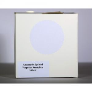 Antspaudo lipdukai, apvalūs, balti, karpytais krašteliais, 500 vnt.
