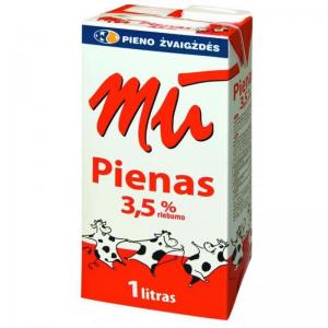 Pienas Mū 3.5%, 1l