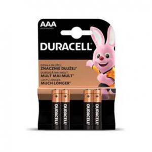 Elementai Duracell AAA (LR03/MN2400) 1,5V, šarminiai, 4 vnt