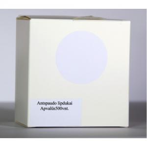 Antspaudo lipdukai, apvalūs, balti, 500 vnt.