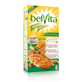 Sausainiai Belvita, su riešutais ir medumi, 300g