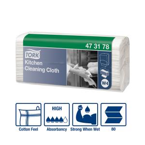 Virtuvinės šluostės TORK W4, baltos, 75 vnt. 473179