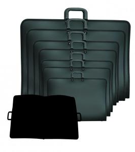 Dėklas brėžiniams, A2, 455x625mm, plastikinis, juodos spalvos