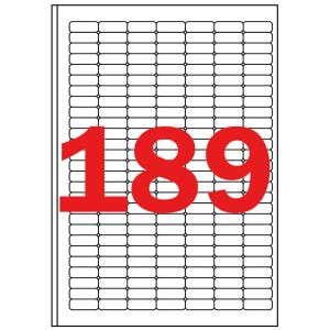 Lipnios etiketės Apli, A4, 25.4x10mm, nuimamos, 189vnt., 25lapai