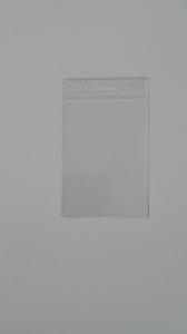 Dėklas vardinei kortelei iš PVC, 55x90mm, vertikalus, skaidri