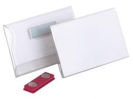 Dėklas vardinei kortelei Durable, 54x90mm, su magnetu, horizontalus, skaidrus