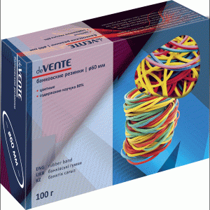 Kanceliarinės gumytės deVENTE, 60mm, 100g, įvairių spalvų