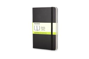 Užrašų knygutė Moleskine Classic 13x21cm, baltais lapais, kietu viršeliu, juodos spalvos