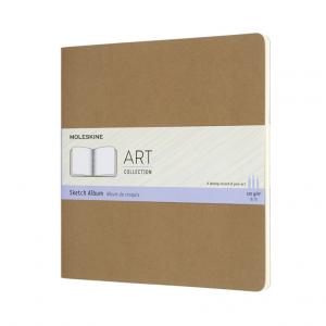 Užrašų knygelė Moleskine Sketchbooks, 19x19cm, baltais lapais, kietu viršeliu, rudos spalvos