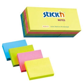 Lipnūs lapeliai Stick´N 21532, 38x51mm, 12x100 lapelių, 4 neoninės spalvos