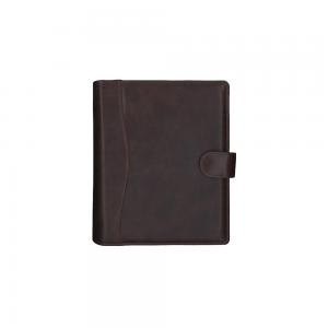 Darbo kalendorius Timer MAXI A5 organizer GENUINE LEATHER, tamsiai rudos spalvos