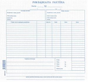 PVM sąskaita faktūra 8 colių, SC, be NR. 100 lapų