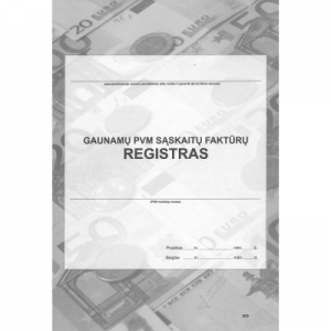 Gaunamų PVM sąskaitų-faktūrų registras, A4, vertikalus, 48 lapų