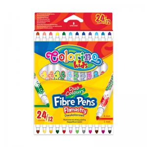 **Flomasteriai Colorino Kids, dvipusiai, 12 / 24 spalvos