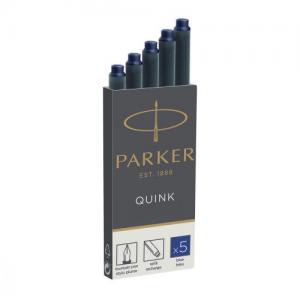 Rašalo kapsulės Parker Quink, ilgos, 5vnt, mėlynos spalvos