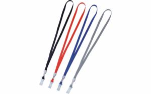 Kaklajuostė vardinei kortelei Deli, su plastikiniu spaustuku, 10x485mm, įvairių spalvų