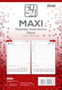 Papildomi lapai darbo kalendoriui Timer Maxi Day, A5, 2025m.