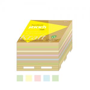 *Lipnūs lapeliai StickN 21817Kraft, 76x76mm, 400 lapelių,pastelinių spalvų