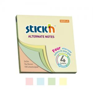 *Lipnūs lapeliai StickN 21821, 76x76mm, 100 lapelių, įvairių pastelinių spalvų