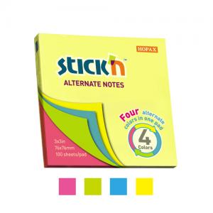*Lapeliai užrašams StickN 21822, 76x76mm, 100lapelių, įvairių neoninių spalvų