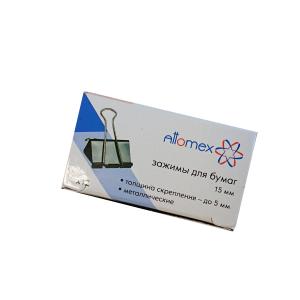 Metaliniai spaustukai Attomex, 15mm, 12vnt, juodos spalvos