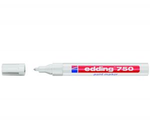 Žymeklis Edding 751 lako pagrindu, apvaliu galiuku, 1-2mm, baltos spalvos