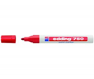 Žymeklis Edding 750 lako pagrindu, apvaliu galiuku, 2-4mm, raudonos spalvos