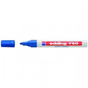Žymeklis Edding 750 lako pagrindu, apvaliu galiuku, 2-4mm, mėlynos spalvos