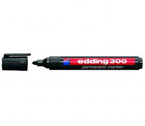 Permanentinis žymeklis Edding 300, apvaliu galiuku, 1,5-3mm, juodos spalvos