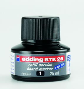 Tušas žymekliams baltai lentai, Edding, e-BTK 25, 25ml, juodos spalvos