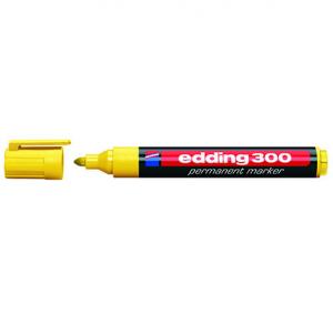 Permanentinis žymeklis Edding 300, apvaliu galiuku, 1,5-3mm, geltonos spalvos