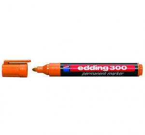 Permanentinis žymeklis Edding 300, apvaliu galiuku, 1,5-3mm, oranžinės spalvos